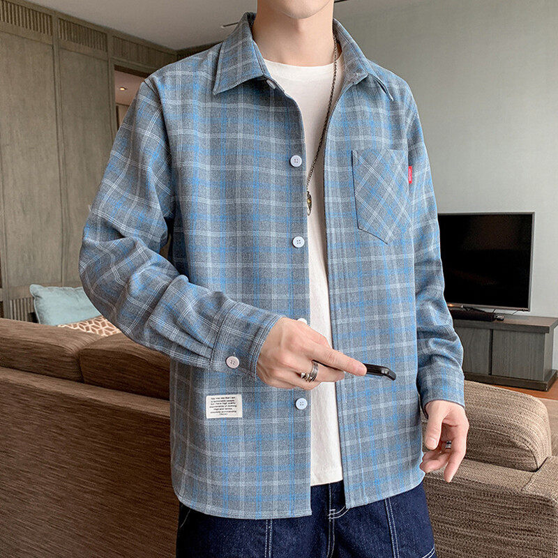 Men's Plaid  Long Sleeves  Shirt