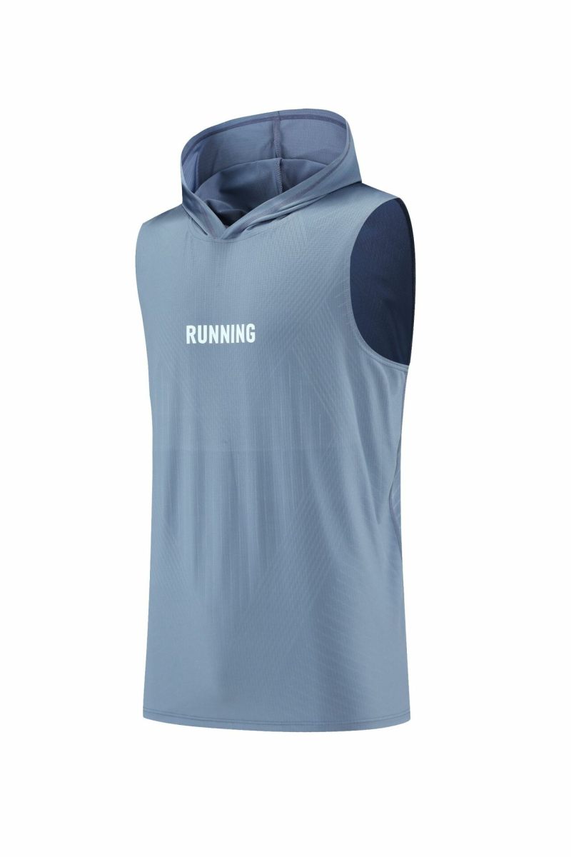 Men's  Sleeveless Hood  Running T-shirt With Quick Dry