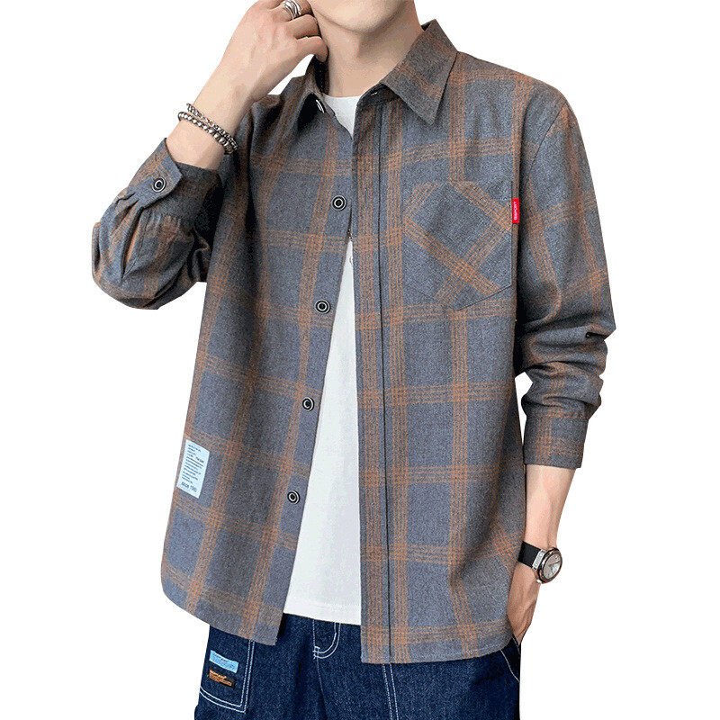 Men's Plaid  Long Sleeves  Shirt