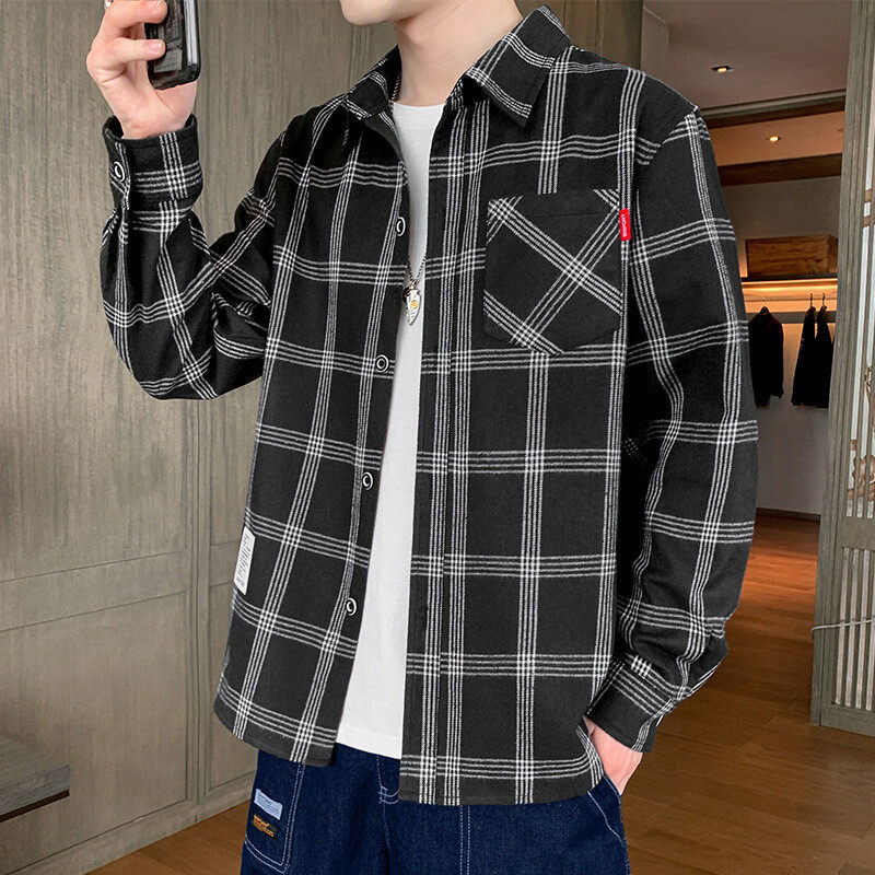 Men's Plaid  Long Sleeves  Shirt