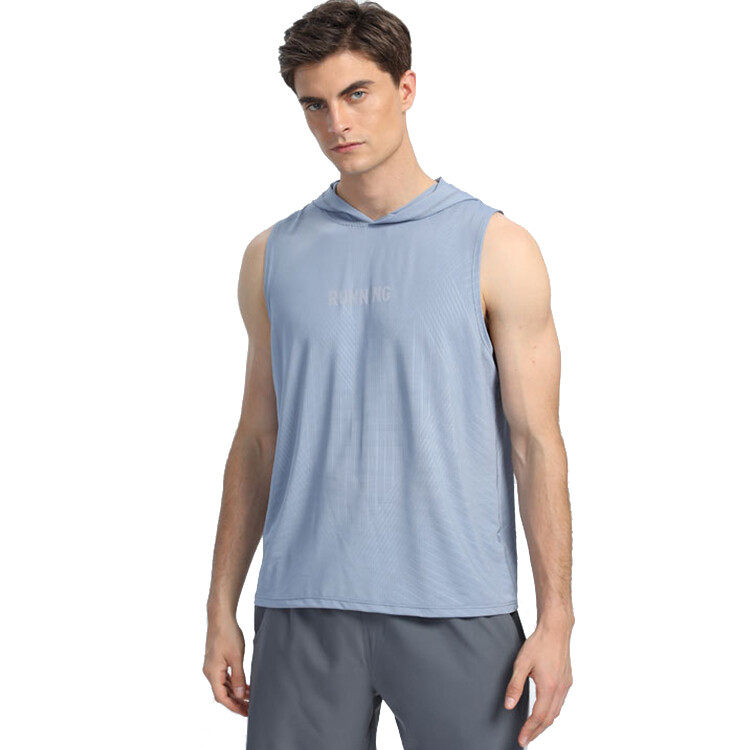 Men's  Sleeveless Hood  Running T-shirt With Quick Dry