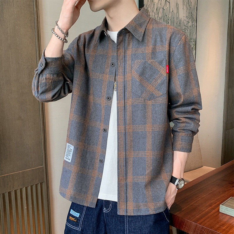 Men's Plaid  Long Sleeves  Shirt