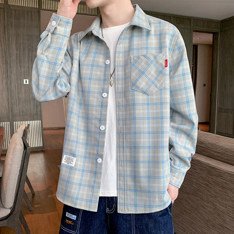 Men's Plaid  Long Sleeves  Shirt