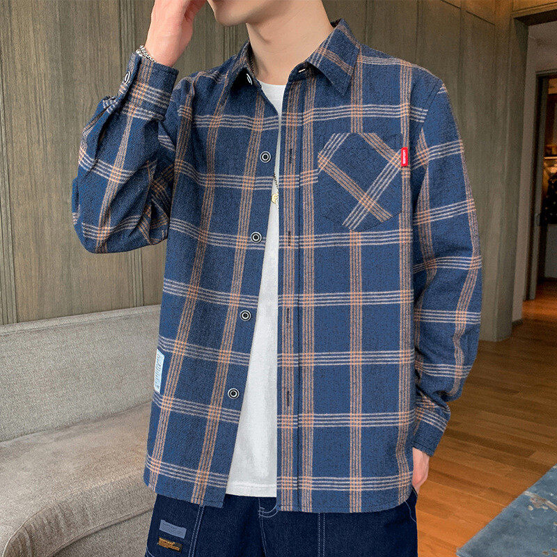 Men's Plaid  Long Sleeves  Shirt