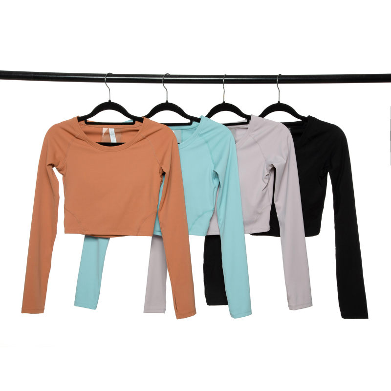 Ladies' Sports Long Sleeves T-shirt  With Mesh on Back