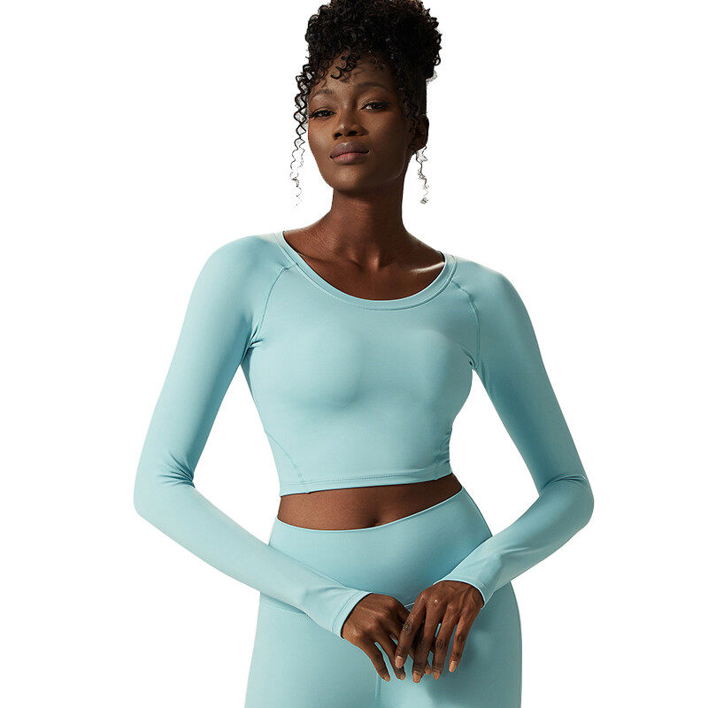 Ladies' Sports Long Sleeves T-shirt  With Mesh on Back