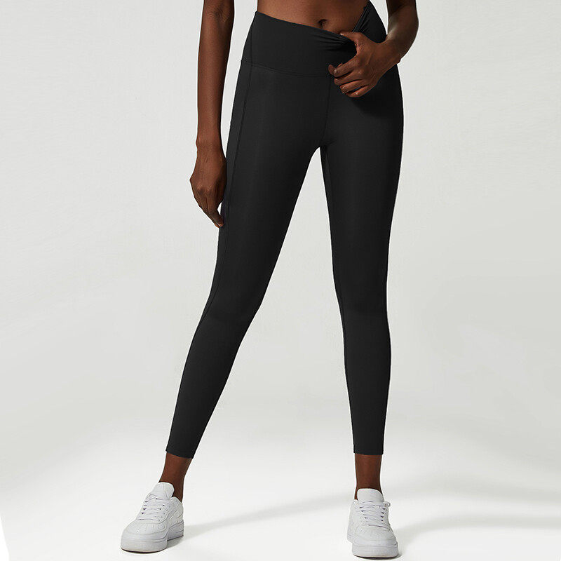 Ladies' Sports Yoga Leggings With Phone Pockets on Side
