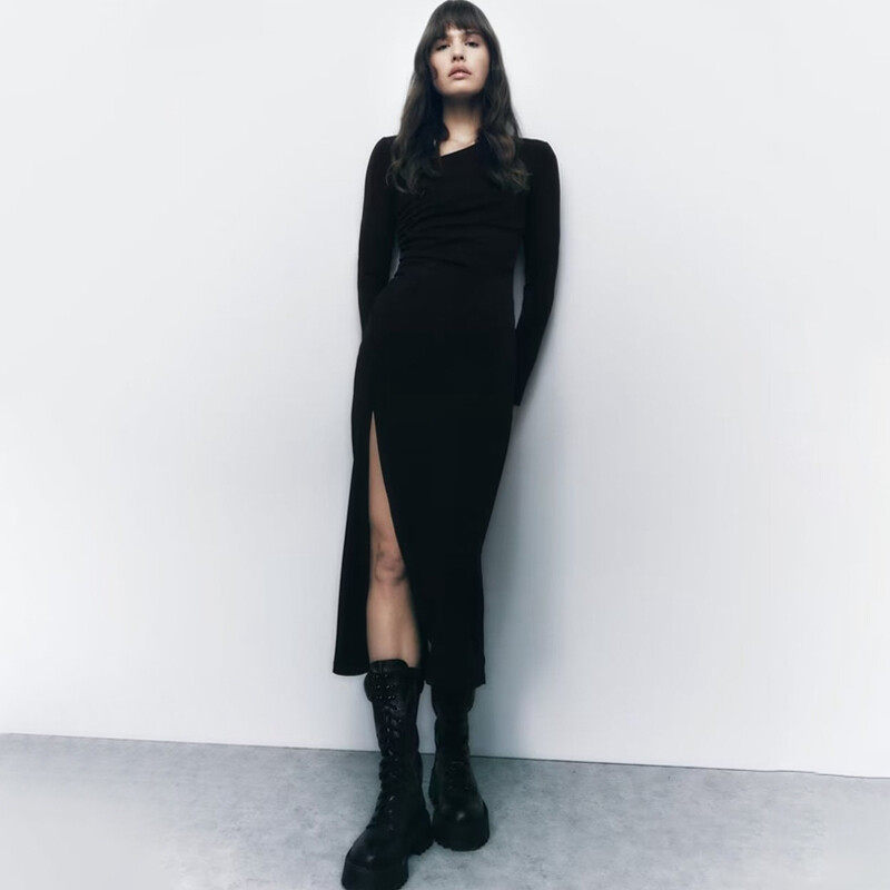 Side Slit Casual Dress