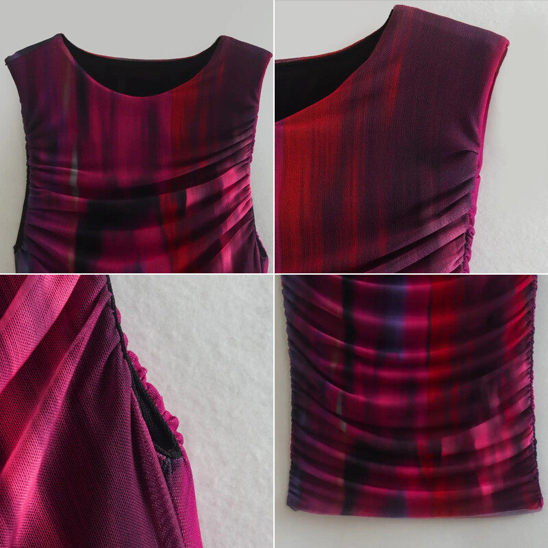 Sleeveless Casual Maxi Dress With Tie-Dye