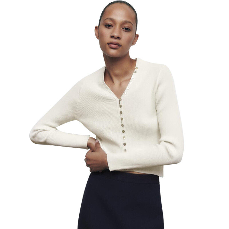 Round Neck Knit Cardigan