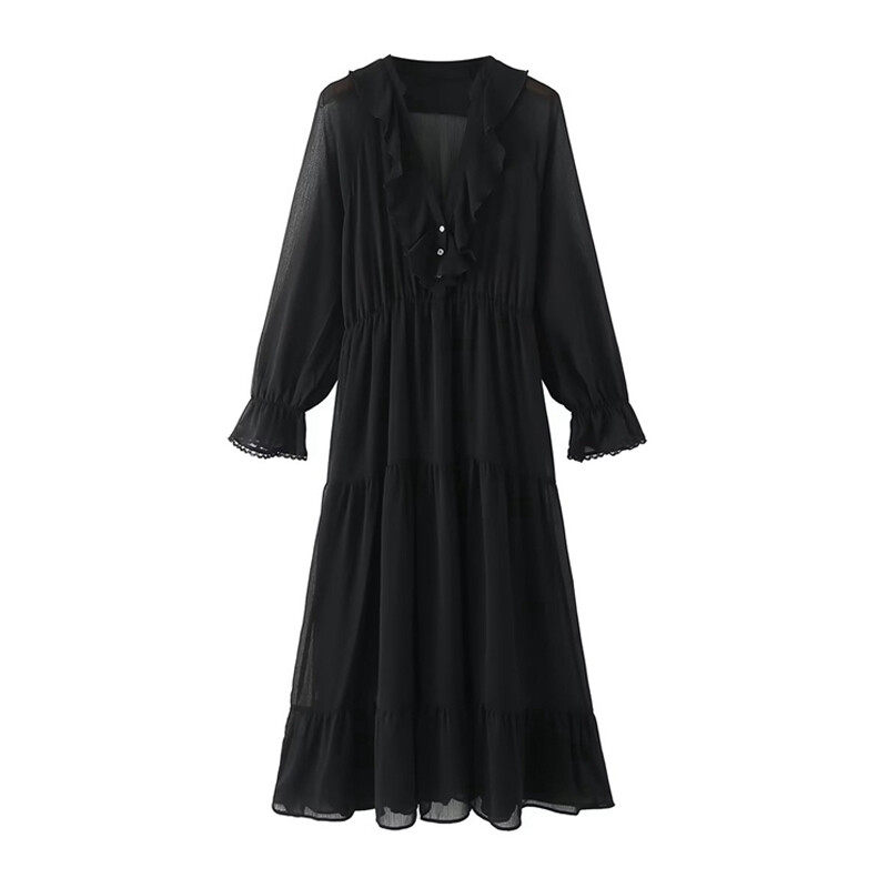 Botik V Neck Maxi Dress