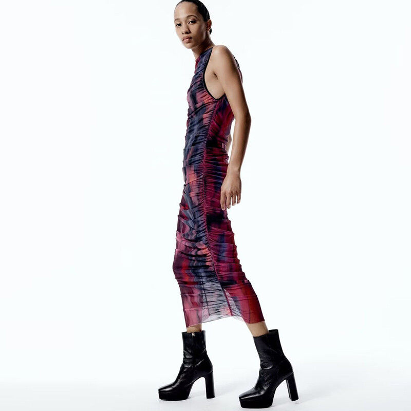 Sleeveless Casual Maxi Dress With Tie-Dye