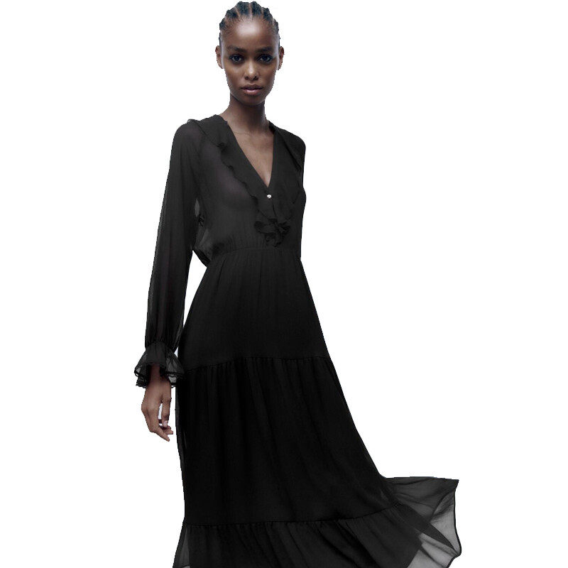 Botik V Neck Maxi Dress