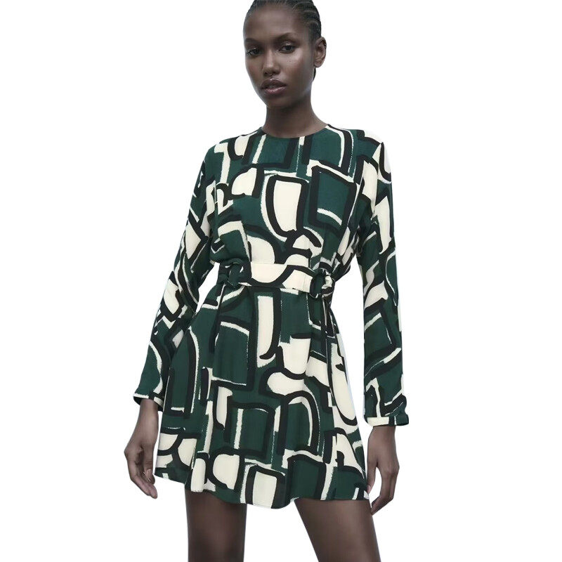 Allover Print Casual Dress