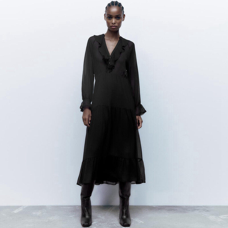 Botik V Neck Maxi Dress