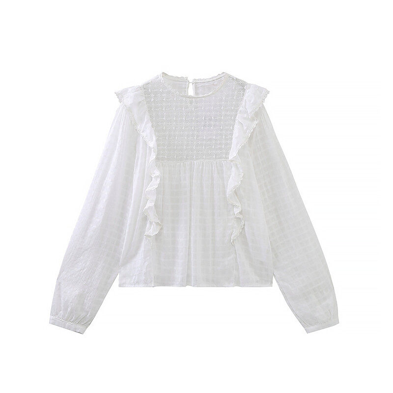 Embroider Fabric Casual Blouse