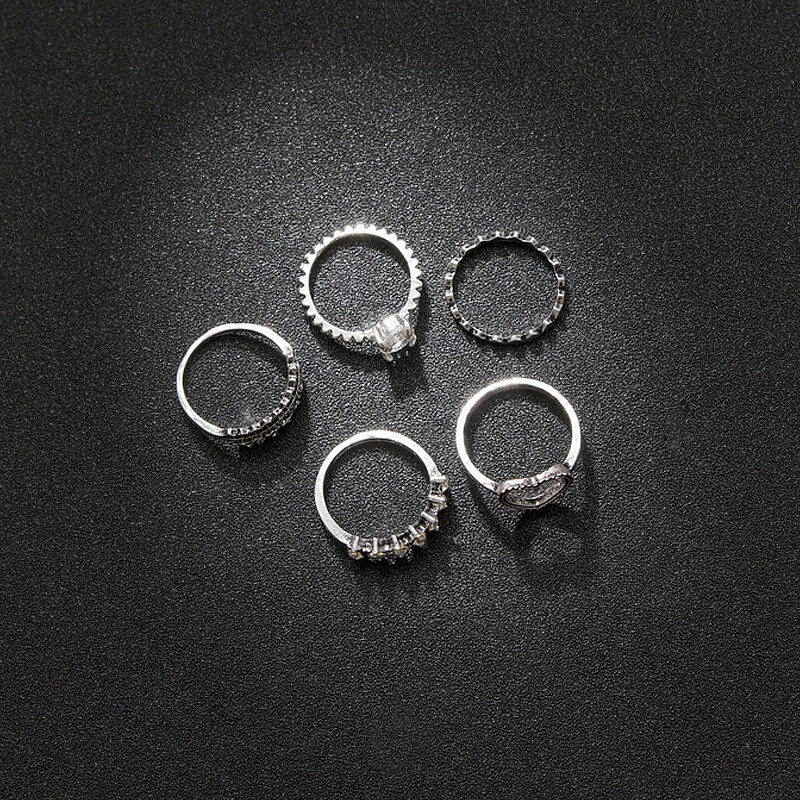 Vintage Love flower diamond ring 6-piece set