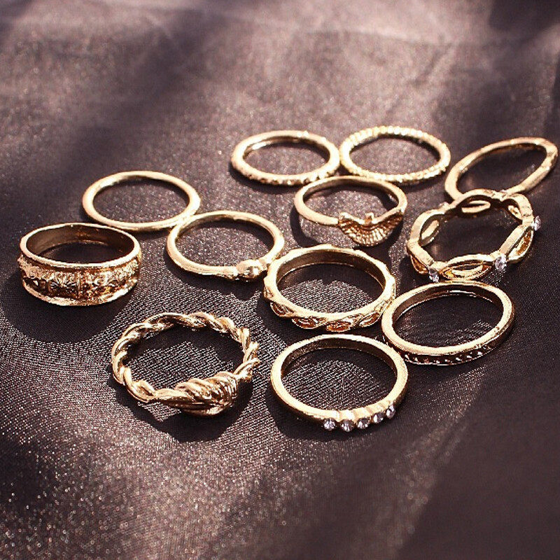 Knuckle rings set 12-piece set