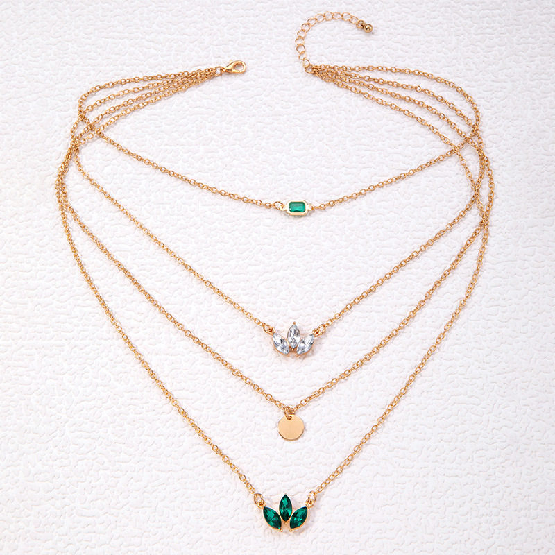 Fashionable multi-layer diamond necklace