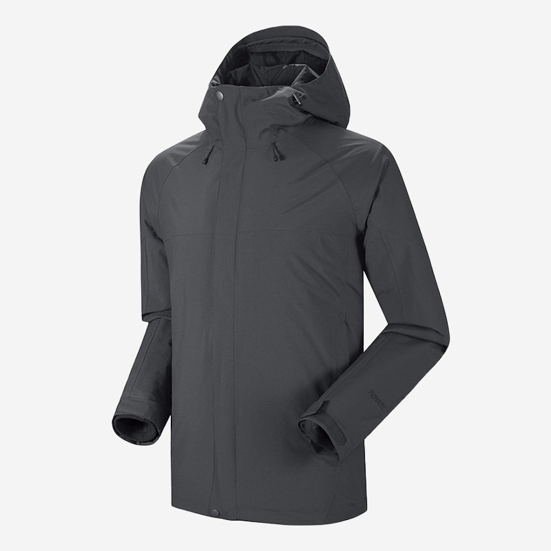 Three-in-one dark gray mountaineering suit