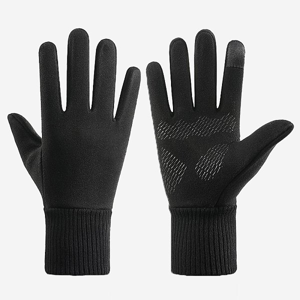 Suede thick warm non-slip gloves