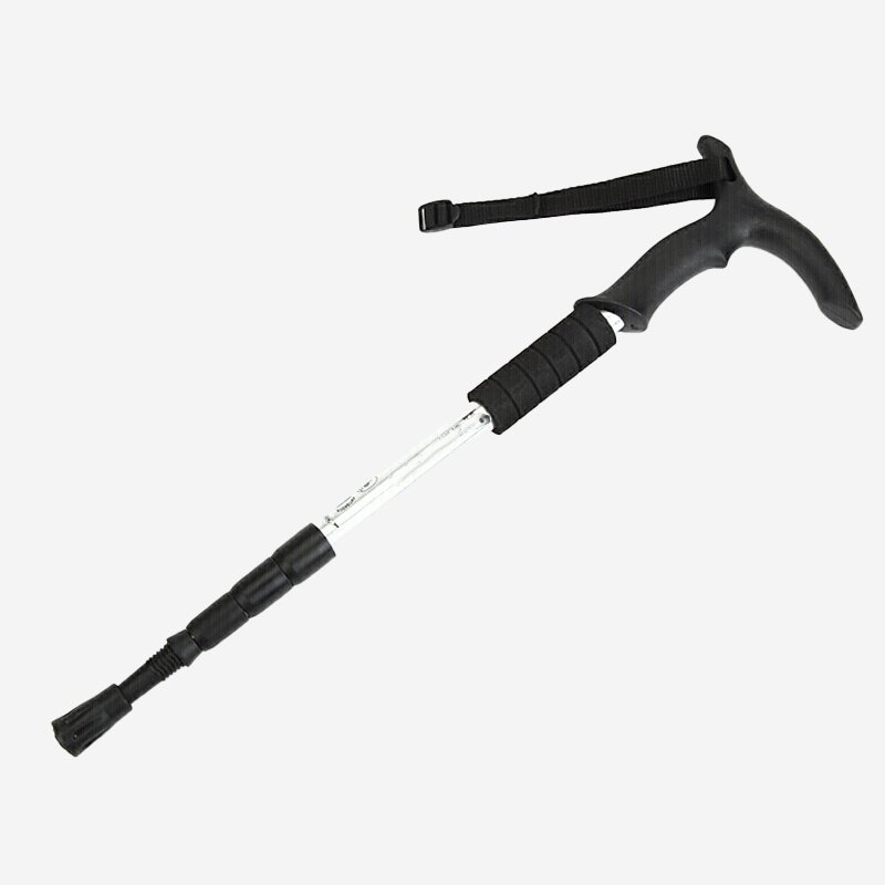 Silver ultralight aluminum alloy T-shaped hiking stick
