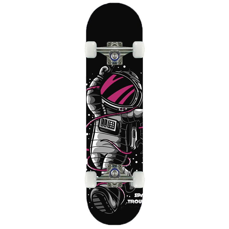 black and white skateboard dual vertical