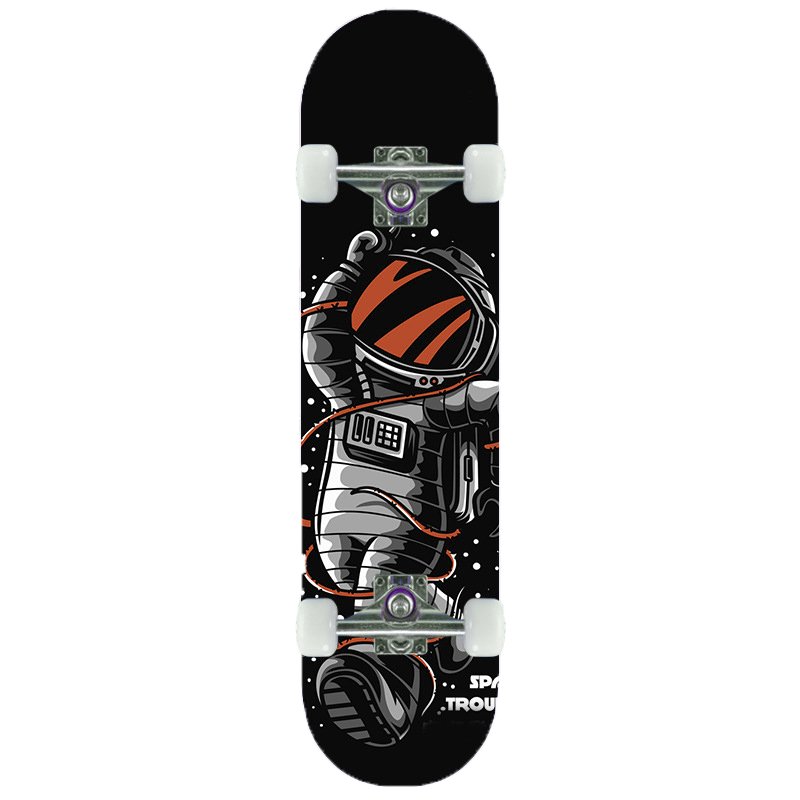 black and white skateboard dual vertical