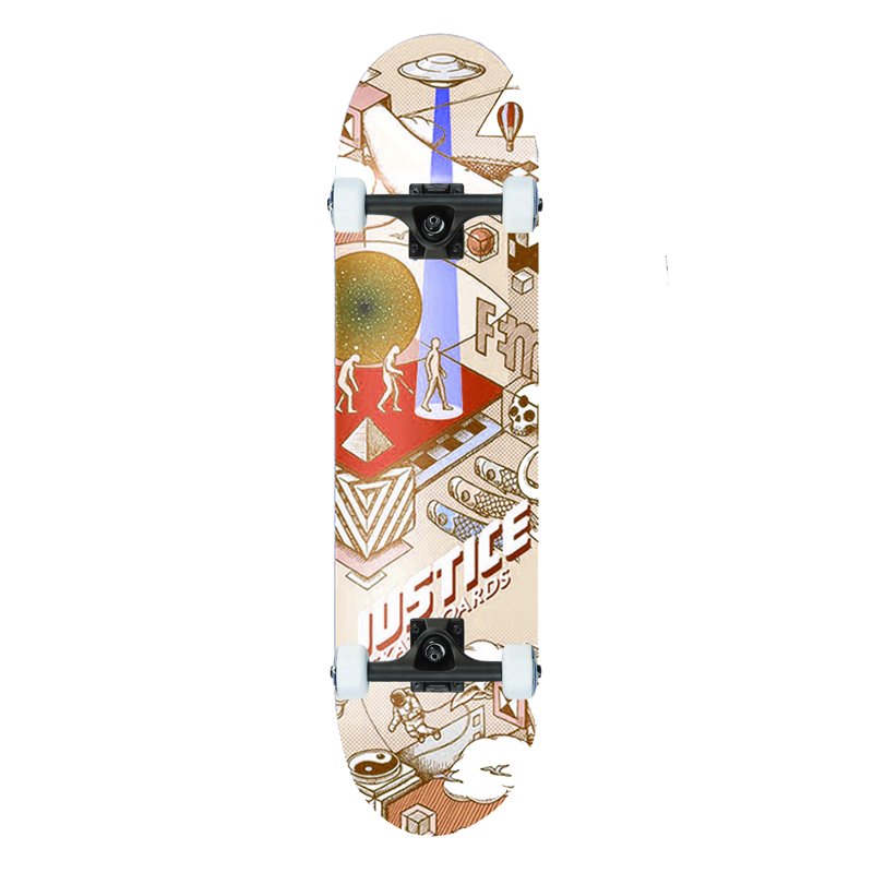 Teenager beginner double skateboard