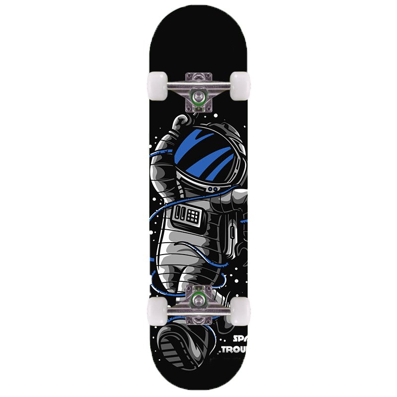 black and white skateboard dual vertical