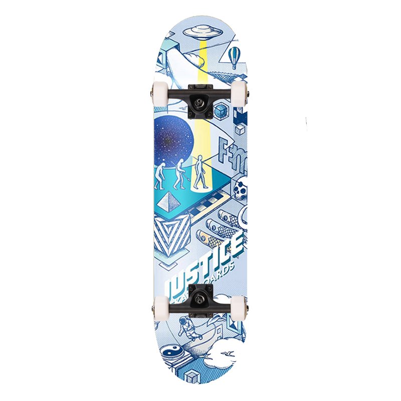 Teenager beginner double skateboard