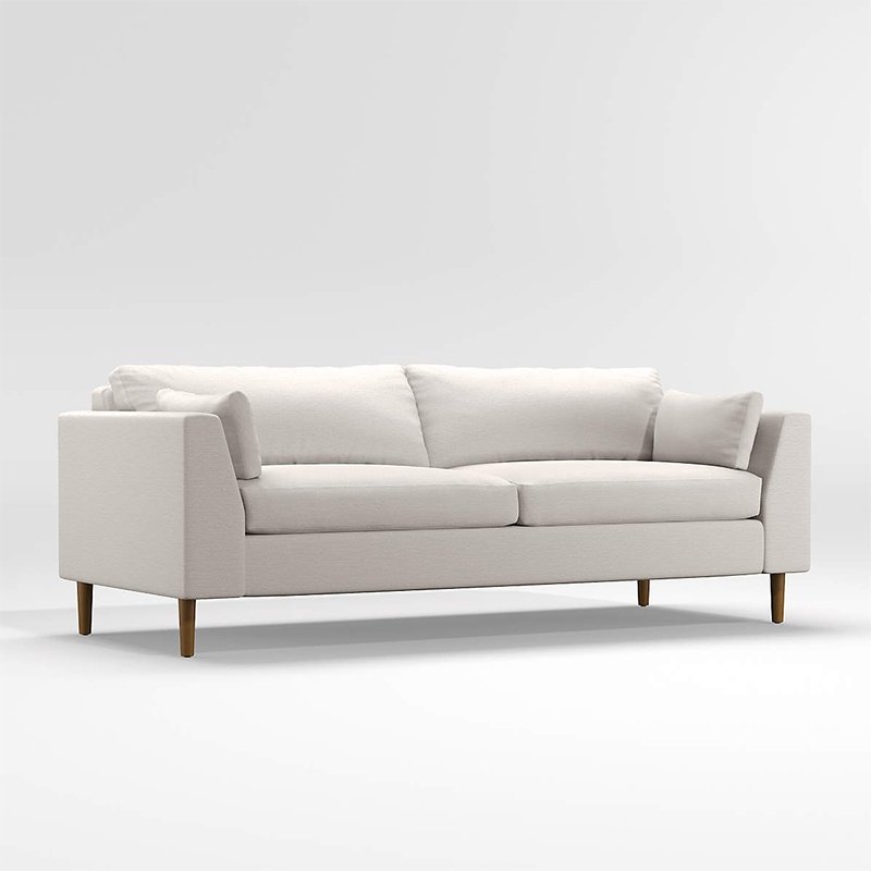 Wooden leg sofa living room modern minimalist small apartment leather sofa