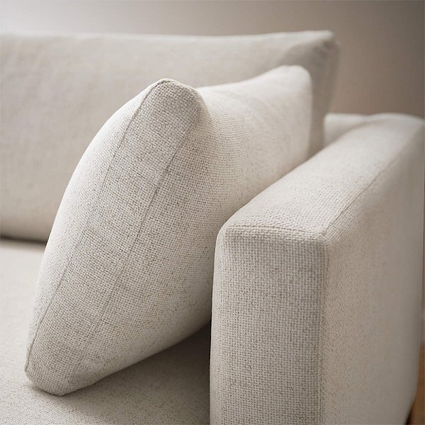 2-Seat Track Arm Sofa with Wood Legs Living room modern minimalist small apartment leather sofa