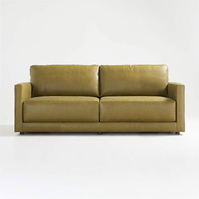 Brown sofa living room modern minimalist small apartment leather sofa