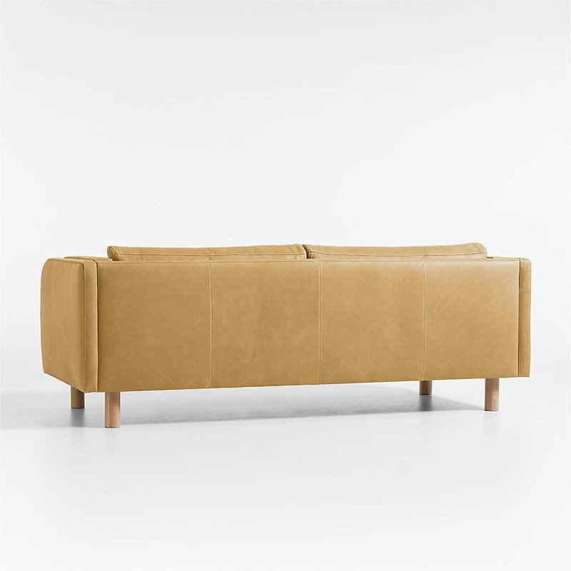 Curved-Arm Sofa Living room modern minimalist small apartment leather sofa