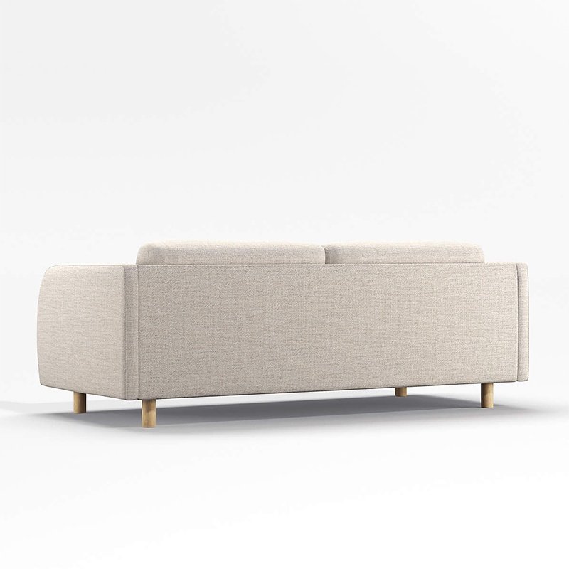 Curved-Arm 90 Sofa Living room modern minimalist small apartment leather sofa