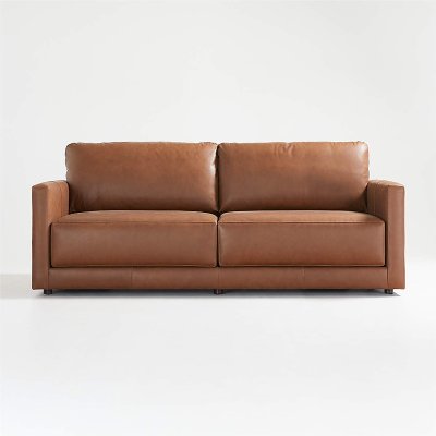 Deep Leather Sofa  living room modern minimalist small apartment leather sofa