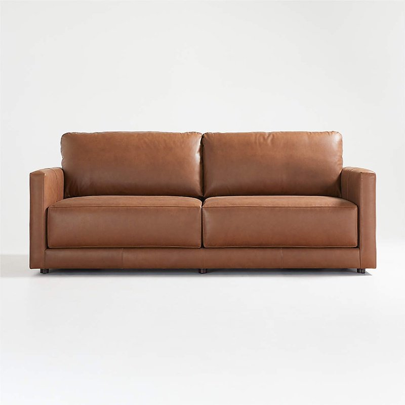 Deep Leather Sofa  living room modern minimalist small apartment leather sofa