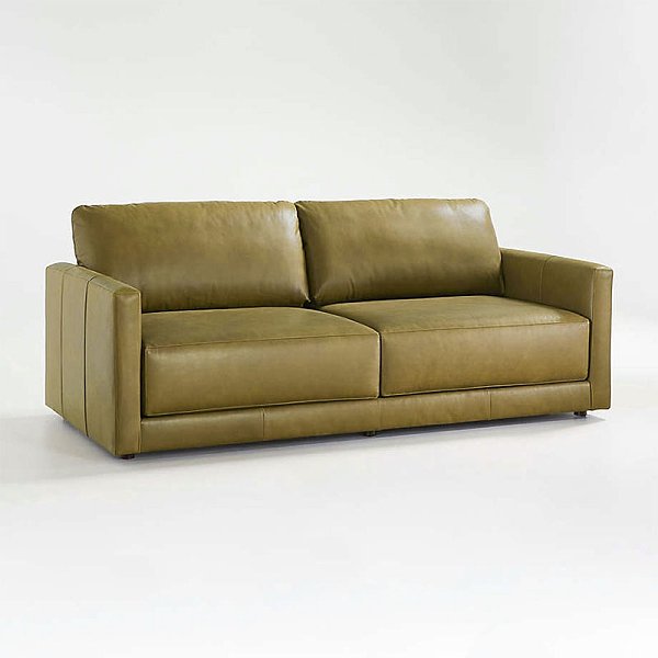 Brown sofa living room modern minimalist small apartment leather sofa