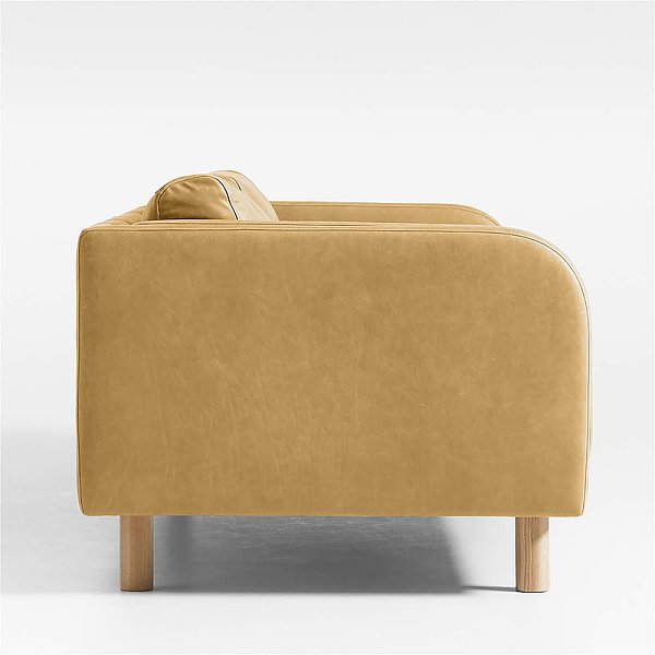 Curved-Arm Sofa Living room modern minimalist small apartment leather sofa