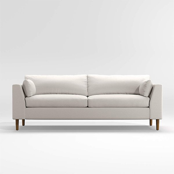 Wooden leg sofa living room modern minimalist small apartment leather sofa