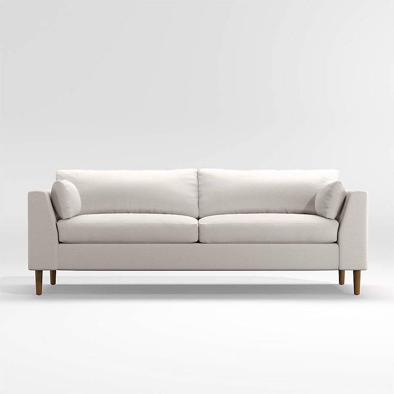 Wooden leg sofa living room modern minimalist small apartment leather sofa