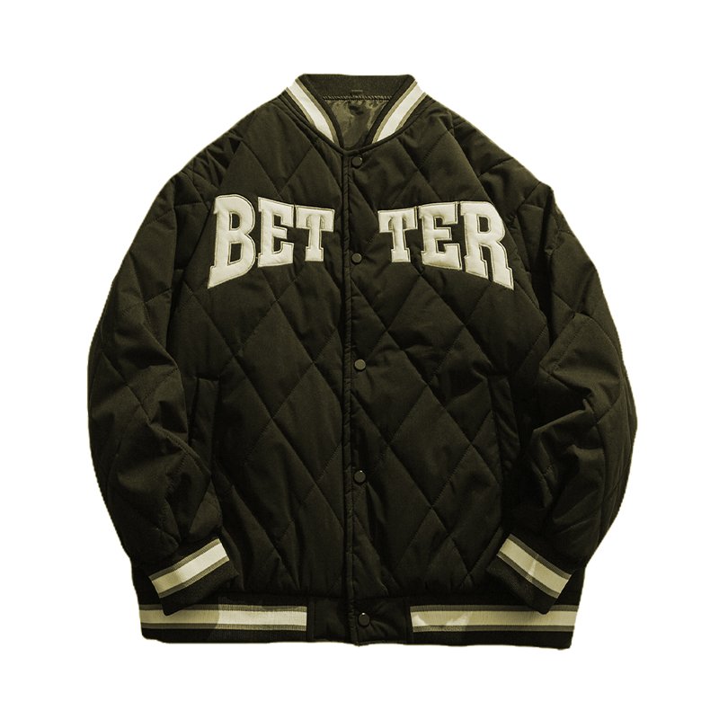 Thick cotton-padded jacket men's winter light and thin baseball