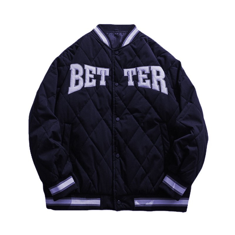 Thick cotton-padded jacket men's winter light and thin baseball