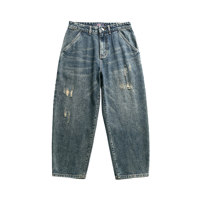 American retro jeans men's spring and autumn Korean style trendy