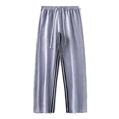 Casual pants men's three-bar pants men's plus velvet loose