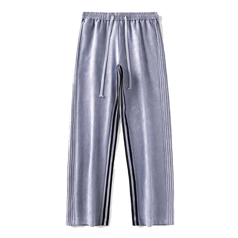 Casual pants men's three-bar pants men's plus velvet loose