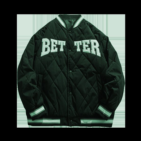 Thick cotton-padded jacket men's winter light and thin baseball