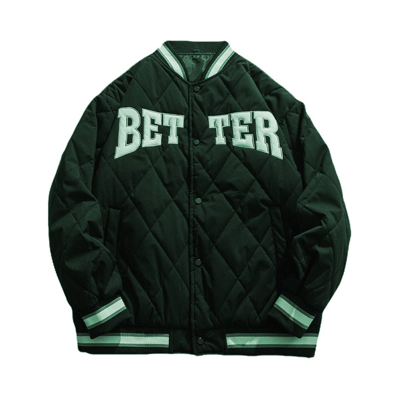 Thick cotton-padded jacket men's winter light and thin baseball