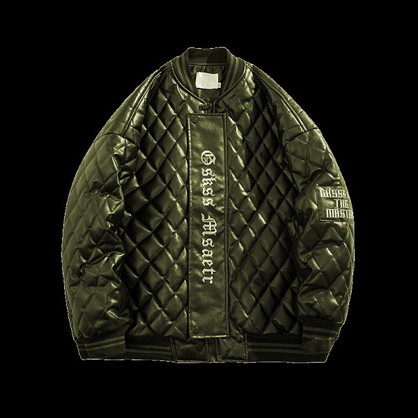 Men's winter coat loose baseball uniform trend diamond check cotton coat